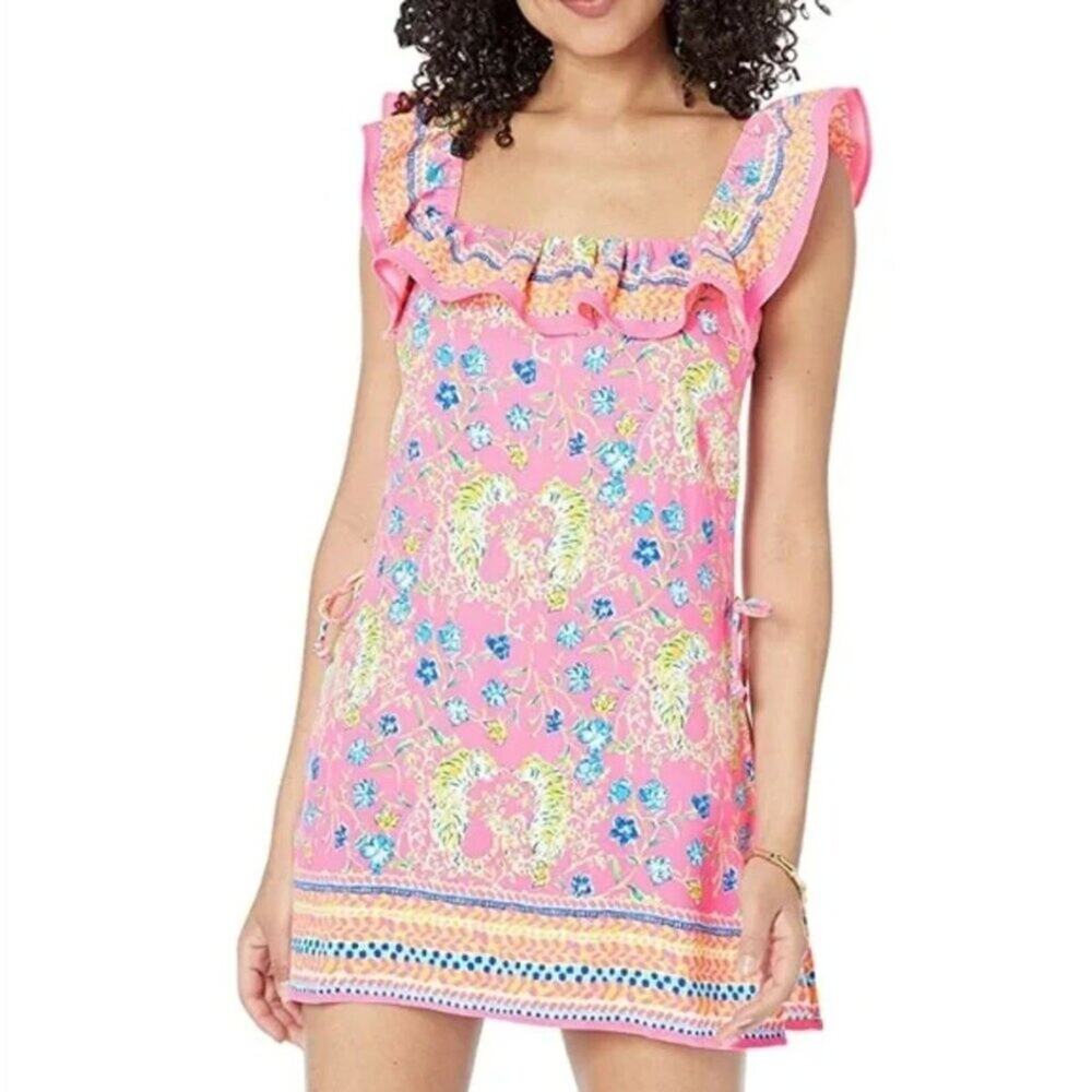 Lilly Pulitzer Zoya Romper Size 4 Prosecco Pink Tigress Garden NWOT
